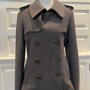 Armani Women’s Pea Coat. Fitted Gray. Wool Boucle Emporio Armani. Size 8